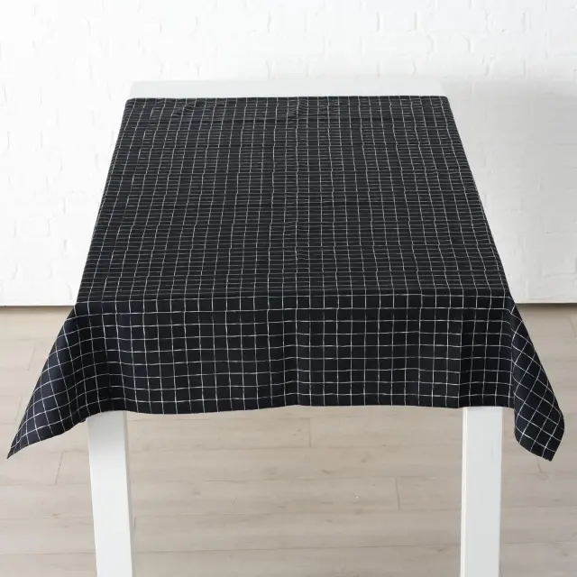 Τραπεζομάντηλο Λευκό/Μαύρο 100% Polyester 180x140cm 3