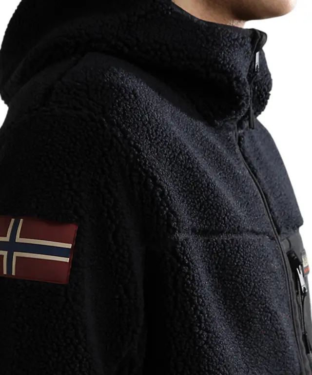 Napapijri - Ανδρική Ζακέτα Fleece Yupik FZ5 Regular Fit NP0A8AZU-941 Μαύρο - L 3