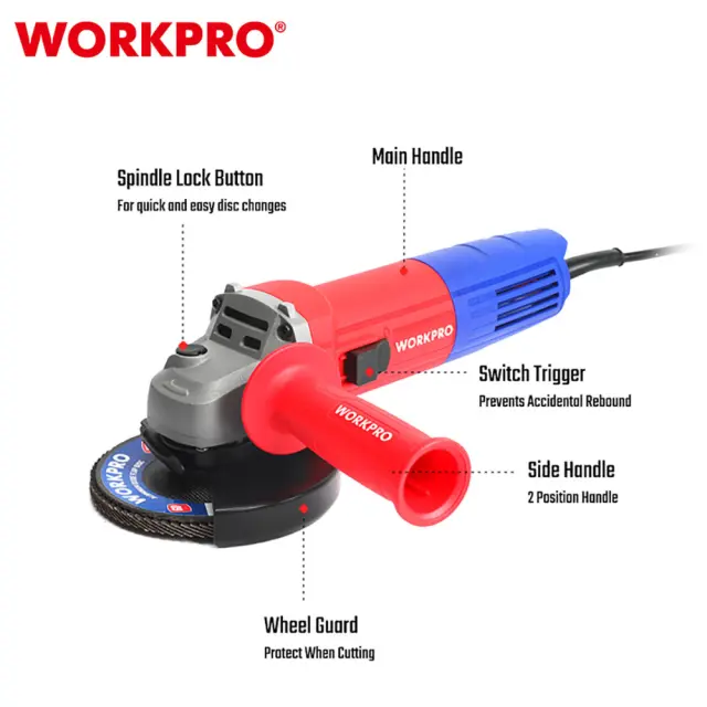 WORKPRO ΓΩΝΙΑΚΟΣ ΤΡΟΧΟΣ 1200W Φ125mm WP472024 (PROFI) 2