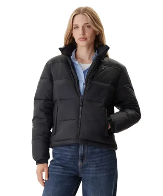 Tommy Hilfiger - Γυναικείο Μπουφάν Tjw Pckbl Hood Ess Puffer Ext Relaxed Fit DW0DW21619-BDS Μαύρο - L