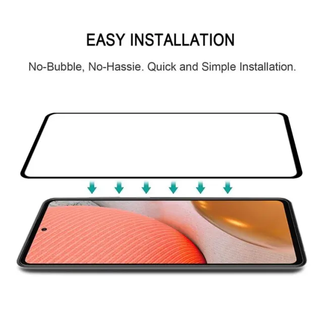 Full Cover Full Glue Tempered Glass για Samsung Galaxy A72- Black 2