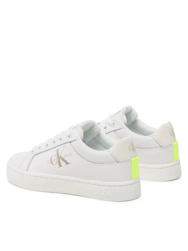 Calvin Klein - Γυναικεία Sneakers Classic Cupsole Fluo Contrast YW0YW00912-0LA Λευκό 3