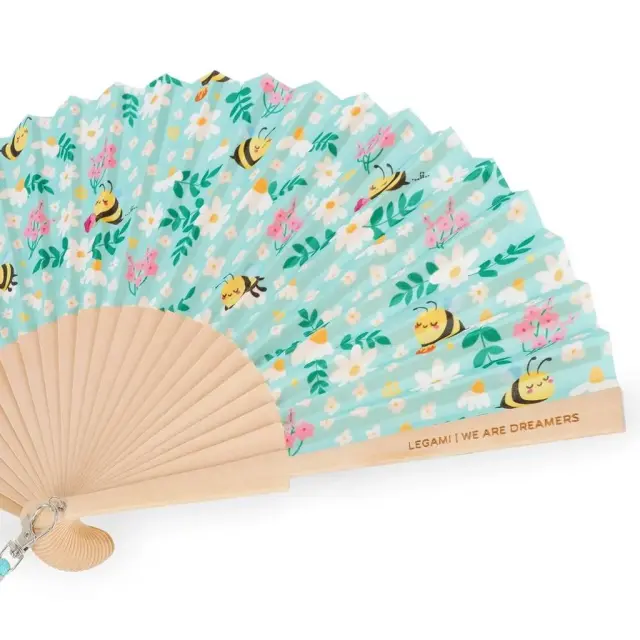 Legami Good Vibes Que Calor Βεντάλια Bee Green με Κορδόνι Μεταφοράς 1τμχ 2