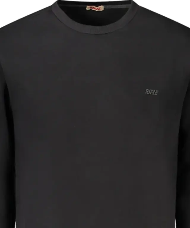 Rifle Jeans - Ανδρική Μπλούζα Φούτερ Regular Fit RFF016-NERO Μαύρο - 3XL 3