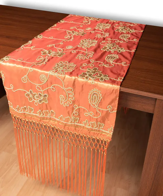 Σατέν τραβέρσα 7710 (50cm x 210cm) πορτοκαλί - -