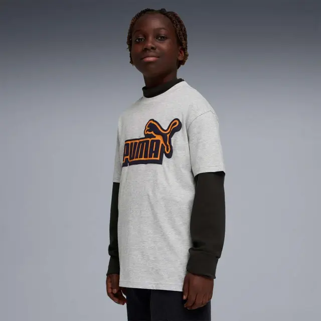 Puma Boy's Essentials Logo Lab Relaxed Front Graphic Tee Γκρι 693387-04 (Puma) 3