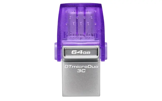 Kingston DataTraveler MicroDuo 3C 64GB USB 3.1 Stick Purple (DTDUO3CG3/64GB) (KINDTDUO3CG3-64GB)