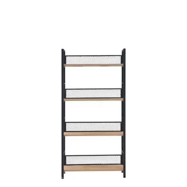 Βιβλιοθήκη "Nest-Φυσικό με μαύρο" 60x28x121 εκ. 3
