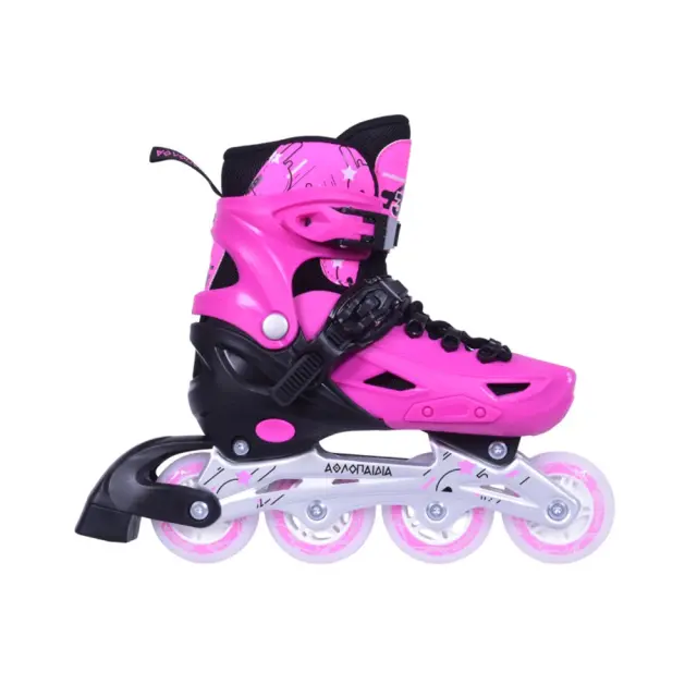 ΑΘΛΟΠΑΙΔΙΑ Ροζ Παιδικά Skates - Ρυθμιζόμενου μεγέθους rollers για κορίτσια - 39-42