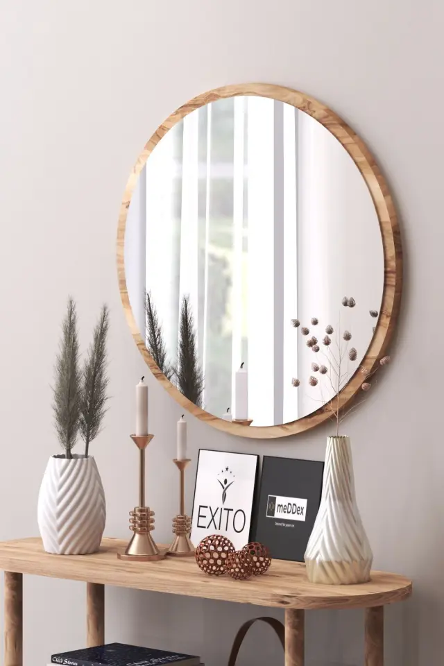 Stewehome Διακοσμητικός στρογγυλός καθρέφτης τοίχου για είσοδο διάδρομο σαλόνι κουζίνα μπάνιο και γραφείο 2