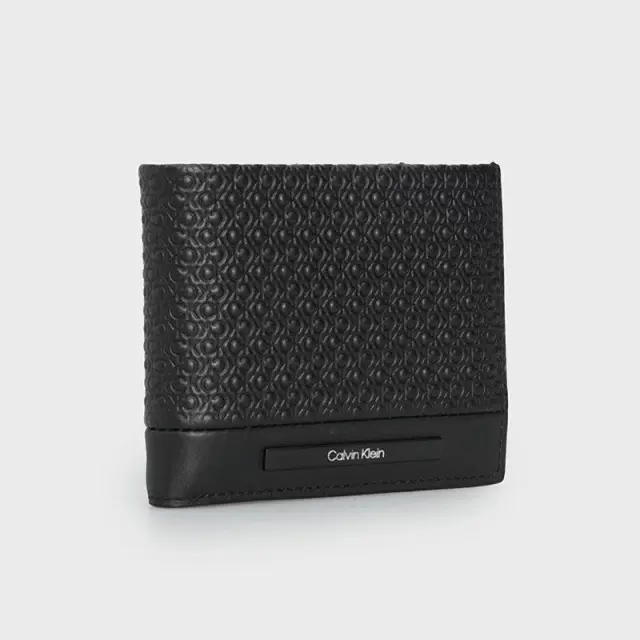 Calvin Klein - Ανδρικό Δερμάτινο Πορτοφόλι Modern Bar Bifold 6Cc W/Bill K50K511374-0GL Μαύρο 2