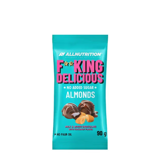 ALLNUTRITION Fitking Delicious Almonds Milk & white chocolate with coconut flakes, 90 g