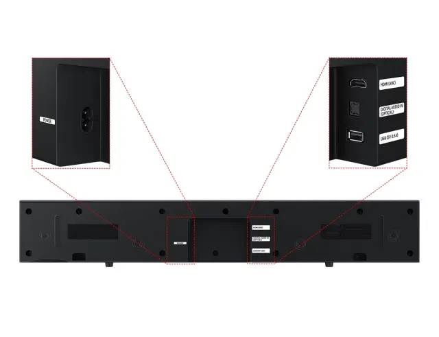 Soundbar 2.0 Samsung HW-B400F/EN με ενσωματωμένο subwoofer και ισχύ 40W - Bluetooth, HDMI, Optical, USB - Black HW-B400F/EN 3