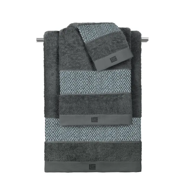 Σετ Πετσέτες 3 Τεμαχίων Guy Laroche Alezia Azul-Anthracite 30x50,50x90,70x140