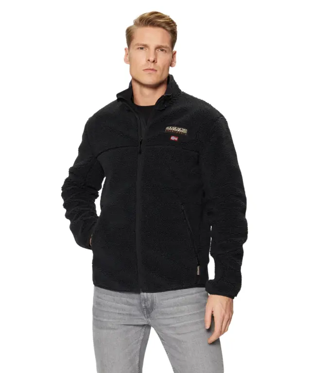 Napapijri - Ανδρική Ζακέτα Fleece T-Tynik fz Regular Fit NP0A4IA9-041 Μαύρο - 3XL