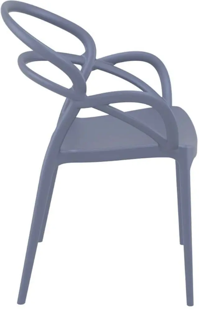 Πολυθρόνα Στοιβαζόμενη MILA Ανθρακί PP 57x56x82cm 3