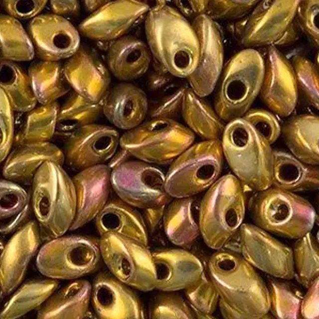 Χάντρα Miyuki Long Magatama 4x7mm - LMA-199 - 24K Gold Iris ~5gr