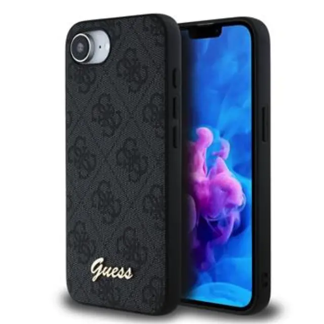 Guess 4G Script Logo MagSafe Case for iPhone 16e/17e Black