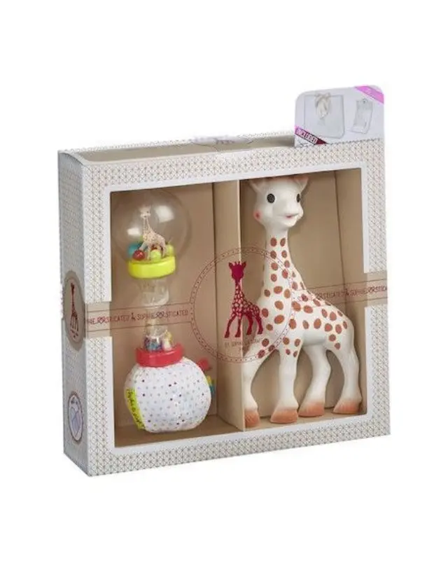 Sophie La Girafe Σετ Δώρου Sophiesticated με την Σόφι και κουδουνίστρα μαλακή μαράκα για 0+ μηνών S000009