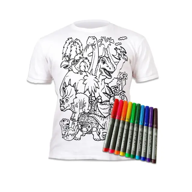 Splat Planet Πλενόμενο t-Shirt Ζωγραφικής με Μαρκαδόρους: Dinosaurs 3-4 ετών
