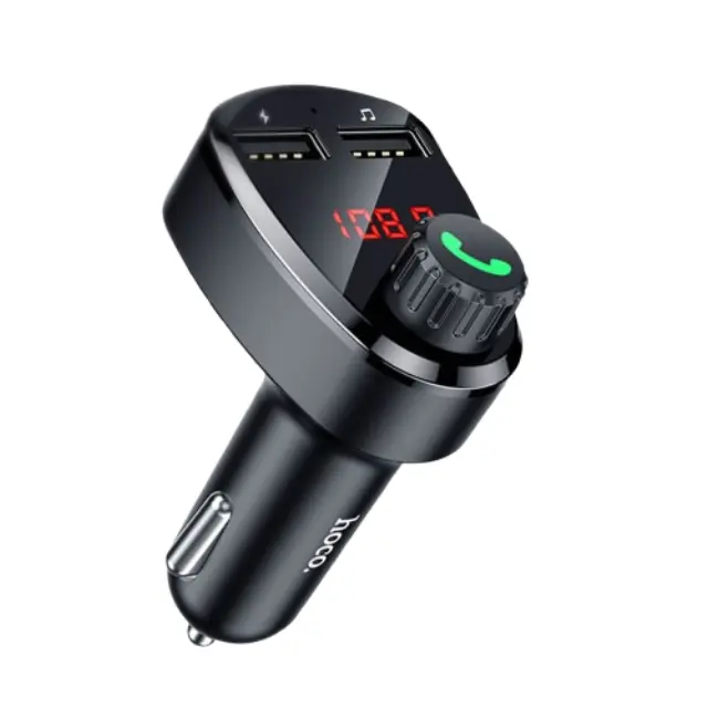 Hoco FM Transmitter Αυτοκινήτου με δυνατότητα σύνδεσης Bluetooth και USB Μαύρο DE24 2