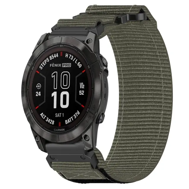 Nylon Hook Λουράκι Garmin Fenix 5/6/6 Pro/7/8/9 (47mm)-Grey OEM