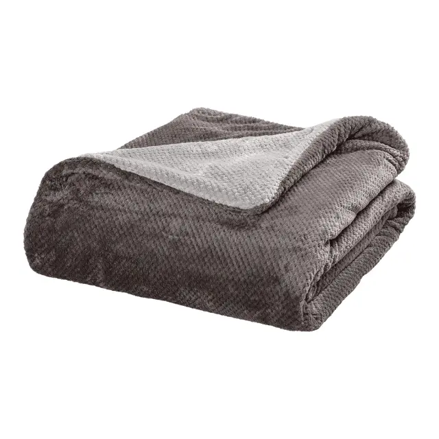 Beauty Home Κουβέρτα υπέρδιπλη διπλής όψεως Art 11601 Jacquard fleece 700gsm Fiesta Plus 220x240 Ανθρακί,Γκρι 2