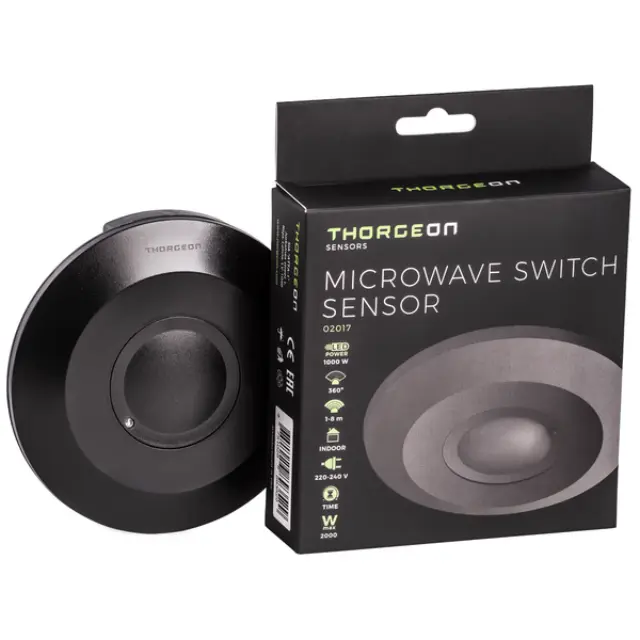 Microwave Switch Sensor 1-8m max2000W IP20 black