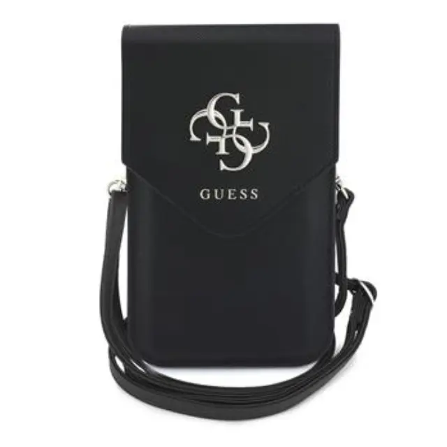 Guess PU Grained 4G Metal Logo Phone Bag Black
