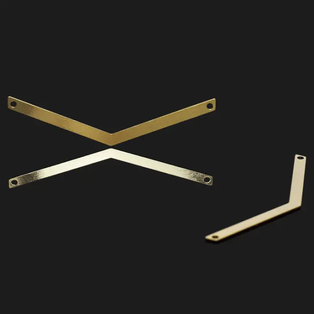 Διακοσμητικό 18K Forever Gold Chevron 2 Hole 12x50mm - 1τεμ