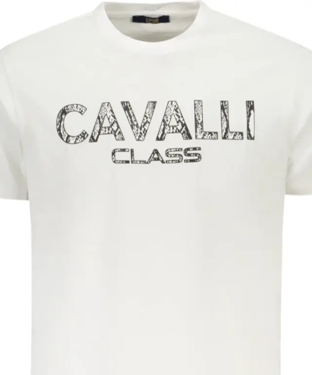 Cavalli Class - Ανδρική Μπλούζα T-Shirt Κοντομάνικη Regular Fit TXT61GJD060-00533 Λευκό 3