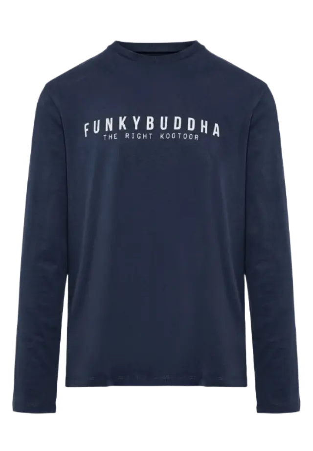 FunkyBuddha ανδρική μονόχρωμη μπλούζα με λογότυπο FBM014-002-07-2