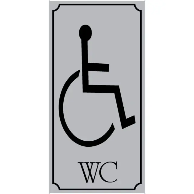 Πινακίδα Σήμανσης WC Για Αμέα 75x150mm