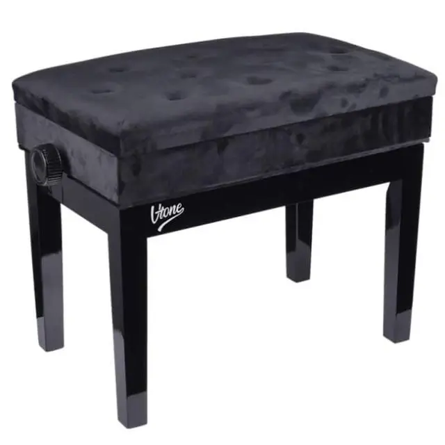 V-TONE BENCH 2 WL piano seat with storage compartment VELOUR BK