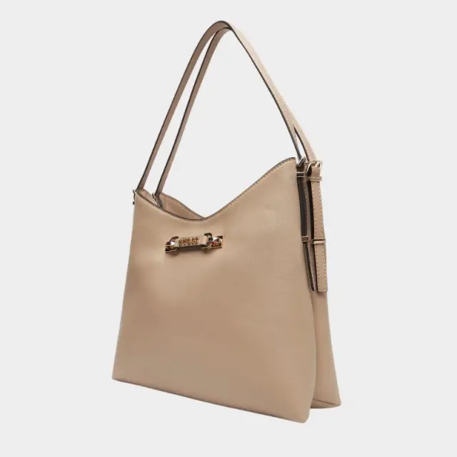 Guess - Γυναικεία Τσάντα Ώμου Lefia Large Hobo HWBG9644020-SIT Μπεζ 3