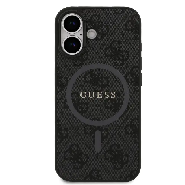 Guess PU Leather 4G Colored Ring MagSafe Case for iPhone 17 Black 3