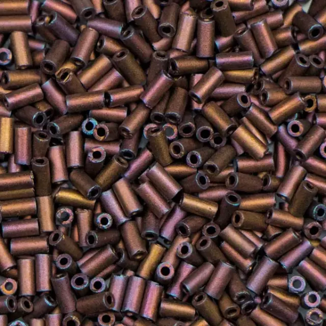 Χάντρα Miyuki Glass Bugles - 2005 - Matte Metallic Dark Raspberry 3mm - 10gr
