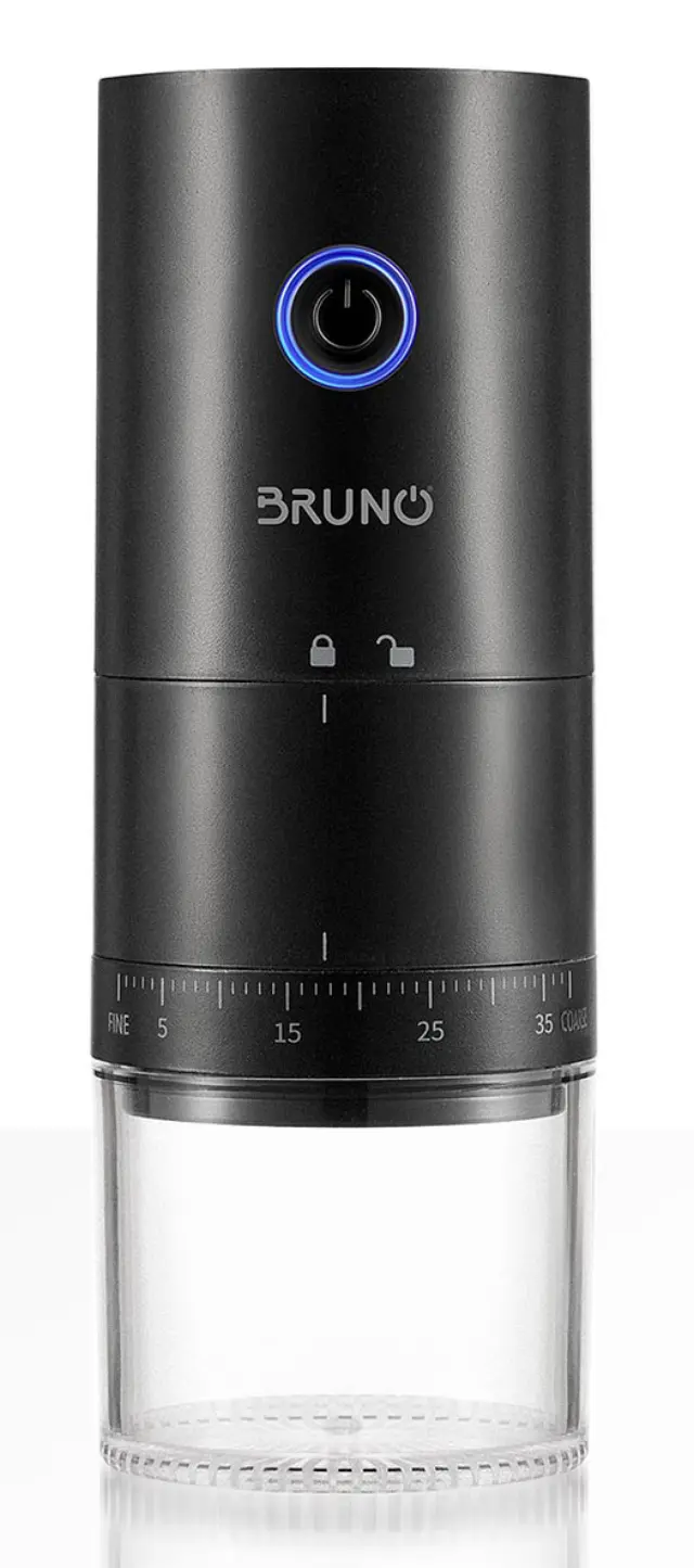 BRUNO ηλεκτρικός μύλος καφέ BRN-0256, επαναφορτιζόμενος, με 39 επίπεδα άλεσης, μαύρος