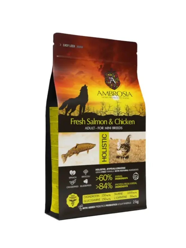 Ambrosia Fresh Salmon & Chicken Adult Mini για Μικρόσωμα Σκυλάκια 2kg 2