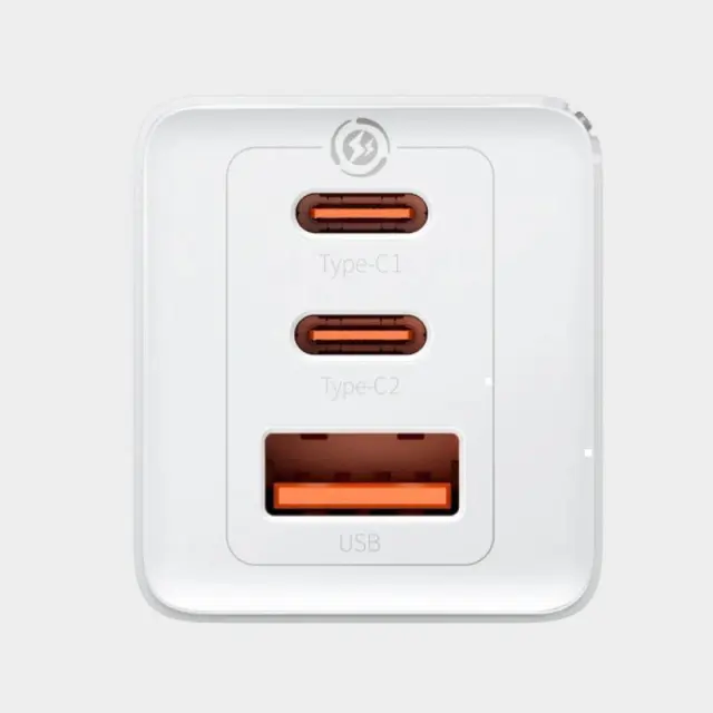 Γρήγορος Φορτιστής GaN 2xUSB C 1xUSB 65W Baseus GaN5 Pro + USB C – Καλώδιο USB C 100W CCGP120202 Άσπρο - ONESIZE 2