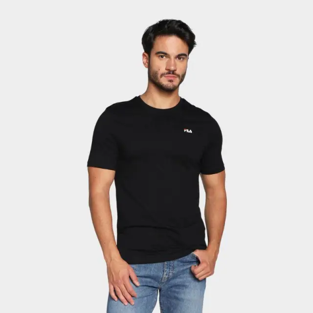Fila - Ανδρικές Κοντομάνικες Φανέλες Brod FAM0083-83227 Μαύρο/Γκρι - M