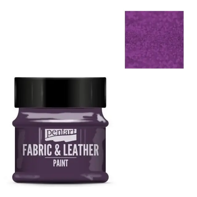 Fabric and leather paint 50 ml, Pentart -Χρώμα για ύφασμα και δέρμα, Glittering Purple