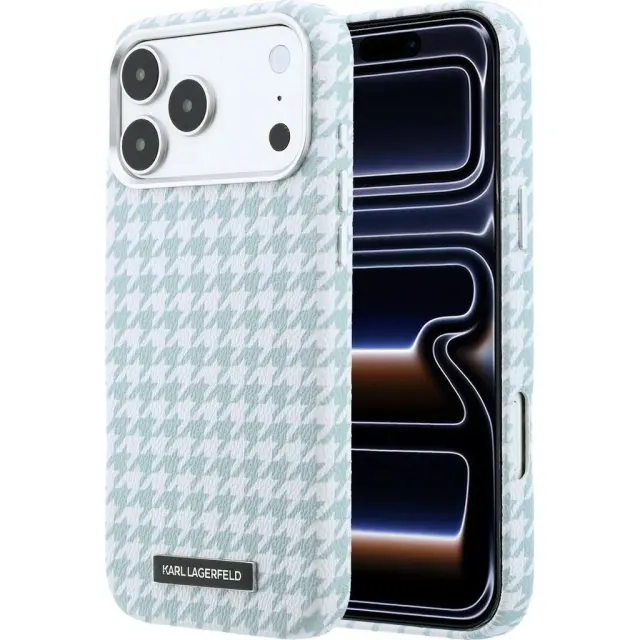 Karl Lagerfeld® Houndstooth Resin Plate Magsafe Θήκη για iPhone 17 Pro Max /18 Pro Max-Blue