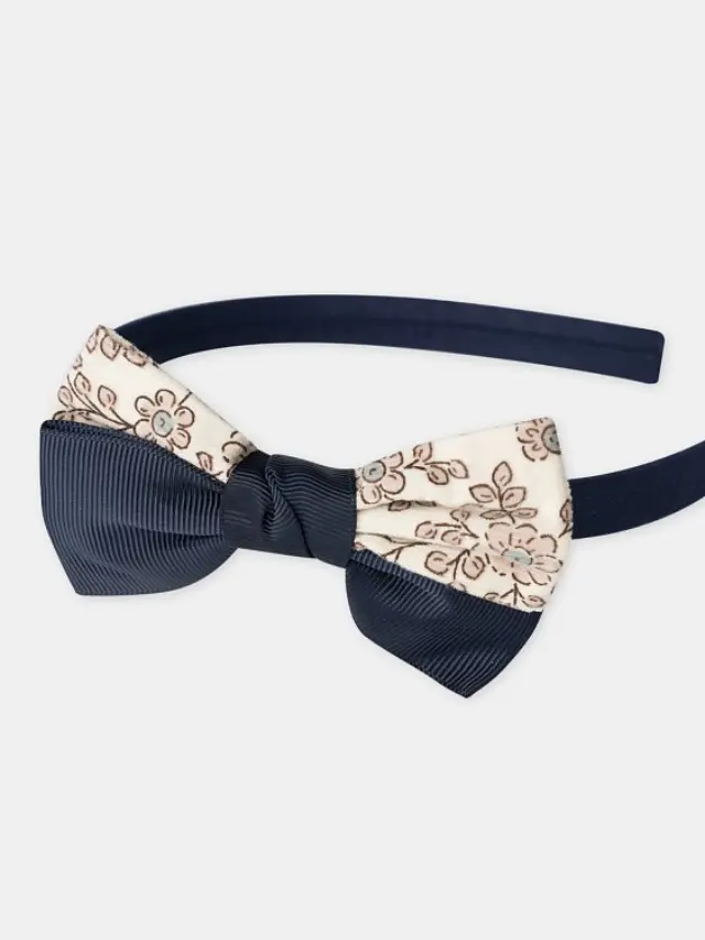 Παιδική Στέκα Μαλλιών Navy Bow ΜΠΛΕ - One Size 3