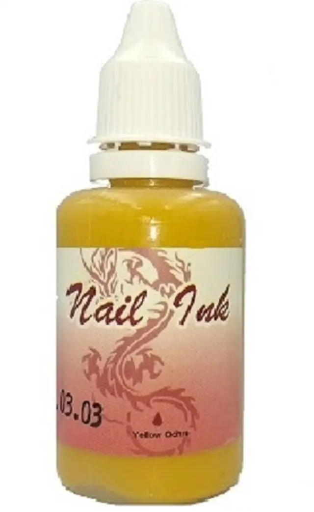 Ακρυλικό χρώμα αερογράφου Κίτρινη Ώχρα - Airbrush Yellow Ochre Nail Ink 30ml OEM