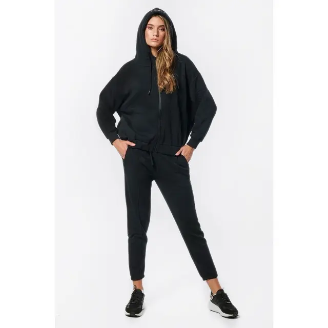 Body Action Oversized Full Zip (071226-01-Black) - Μαύρο - XS