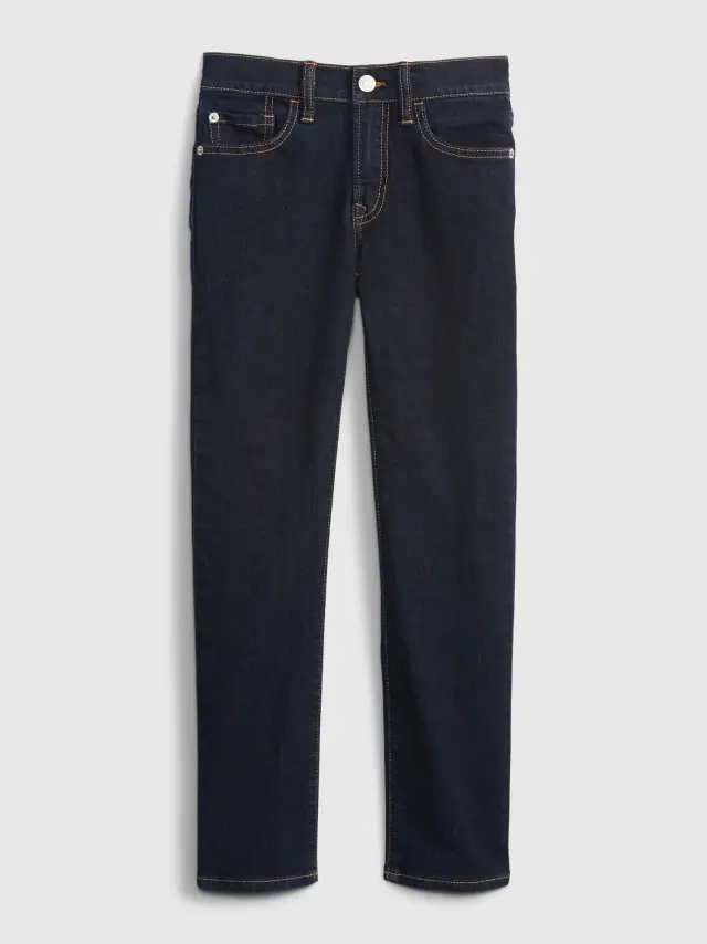 Μπλε Παιδικό Straight Jean Παντελόνι με Washwell™ rinse washed indigo - 6