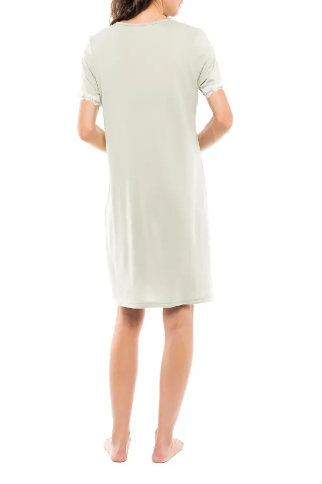 S1115 - Type - NIGHTGOWN SOLID GREEN GEOMETRIC - M 2