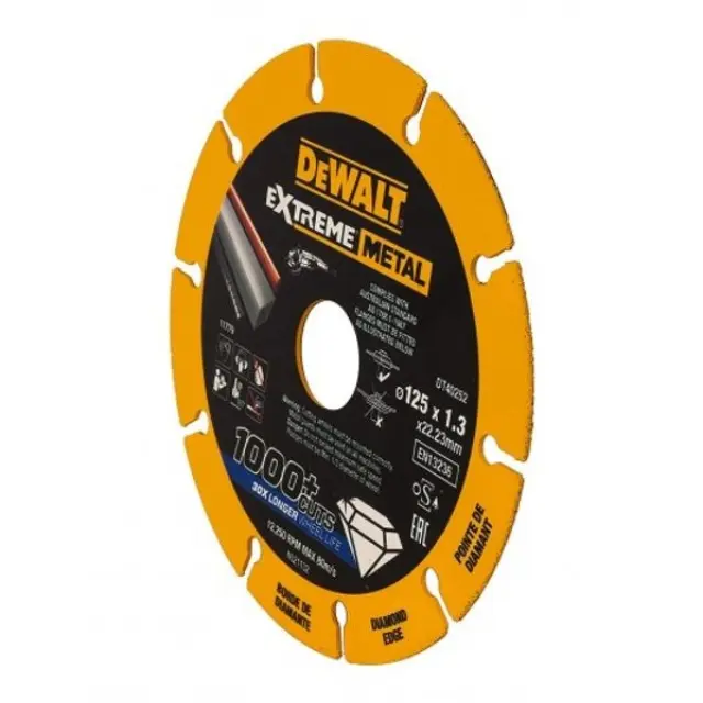 125 x 22.23 x 1.3mm Extreme Metal Diamond Disc DE40252-QZ DeWalt