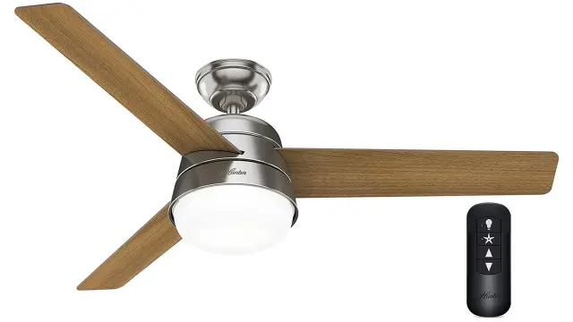 Hunter Finley 132 Brushed Nickel - Ανεμιστήρας Οροφής με Φωτιστικό